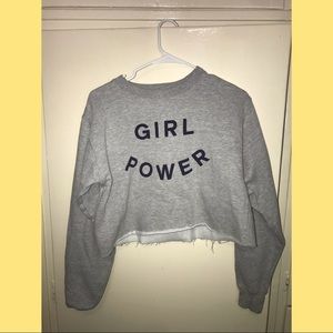 Pac Sun Girl Power Cropped Hoodie Size Small